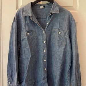 Jcrew XL chambray button down collared shirt